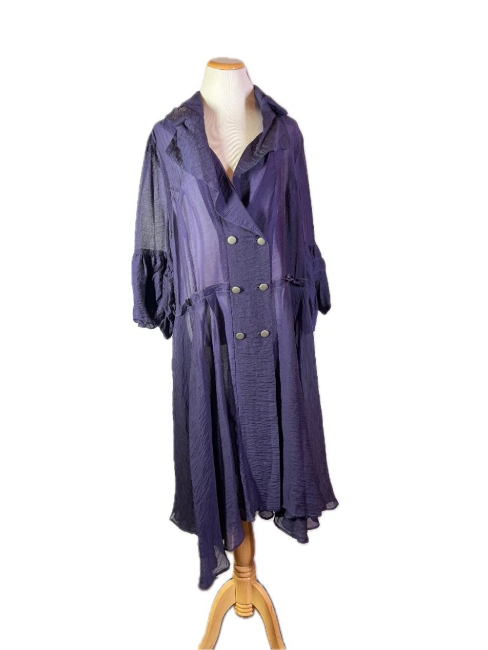 Women's Deep Purple Lightweight Long Jacket Coat
